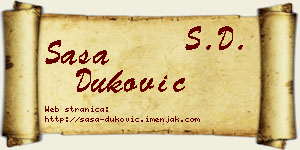 Saša Duković vizit kartica